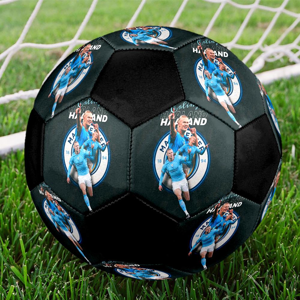 Erling Haaland Indoor Soccer Ball Colorful Machine Stitched PVC Size 5 Team Training Competition Ready Durable High-Bounce Cool Sports Gift