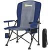 Padded Camping Chair Adults Heavy Duty Folding Chair Side Pocket Cup Holder Carry Bag Outdoor Dark Blue