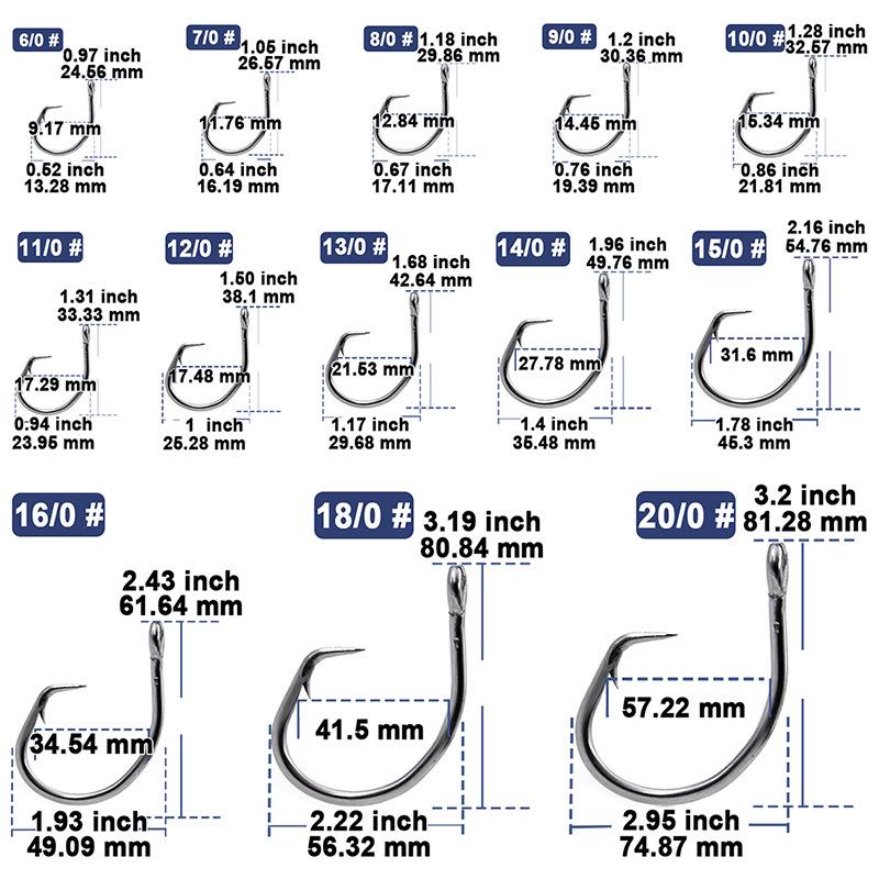 Extra-Strong Stainless Steel Shark & Tuna Fishing Hook with Thickened Design