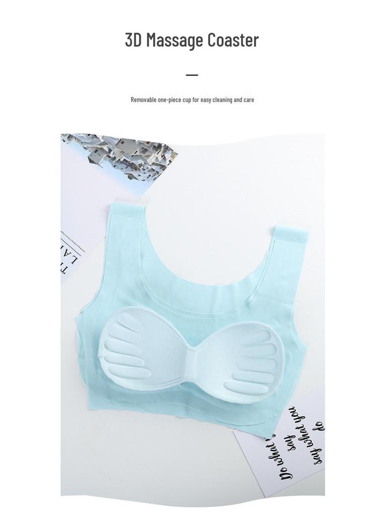 Comfortable Plus Size Wireless Seamless Ice Silk Sports Bra with Beautiful Back Design