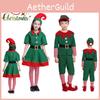 Delightful Christmas Elf Cosplay Costume Couple Outfit For Fancy Dress Xmas Party Role Play