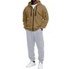 Men's Athletic Full Zip Hoodie and Black Pants Casual Track Suit 2 Piece Set