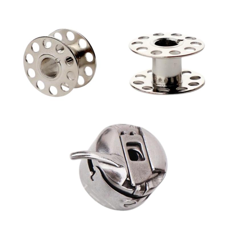 Set da 3 pezzi Casetta porta-spoline per macchina da cucire domestica Spoline in metallo Accessori per cucito Strumenti per Brother Janome Singer