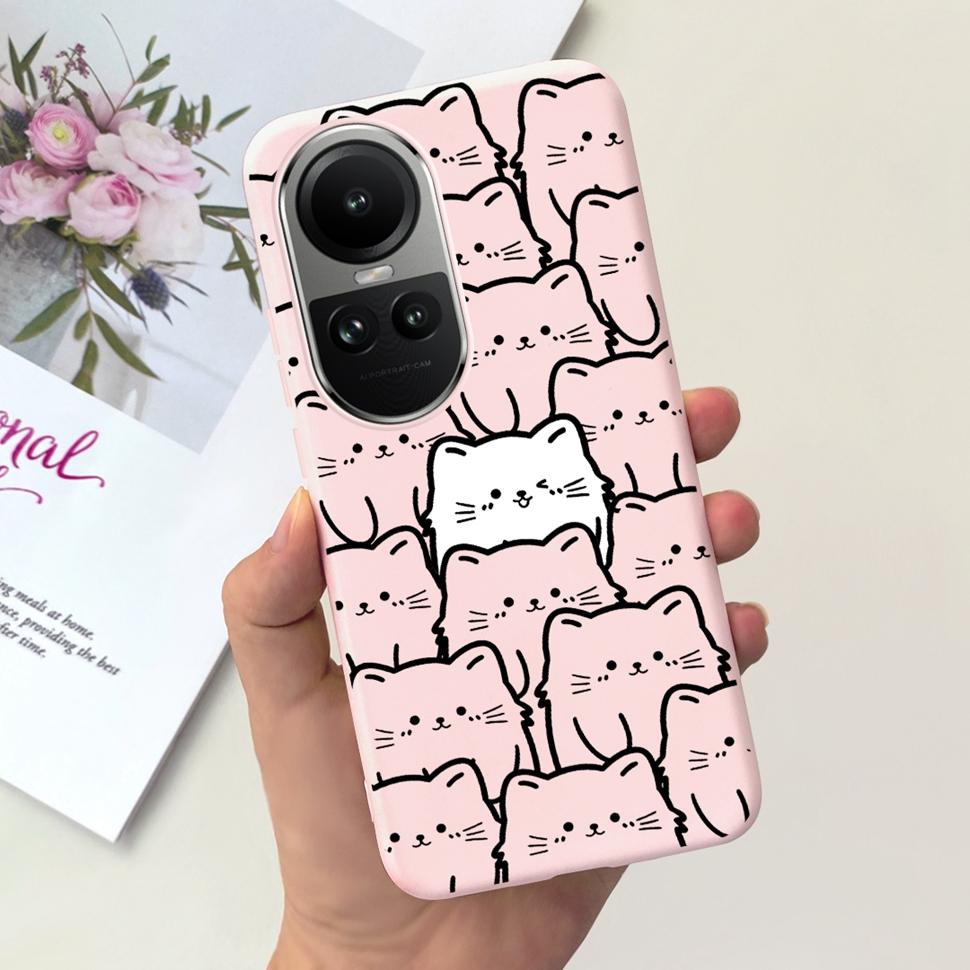 For Oppo Reno10 Case Luxury Colourful Painted Cover Soft Silicone Phone Case For Oppo Reno 10 Reno10 Pro 5G Back Cover Bumper
