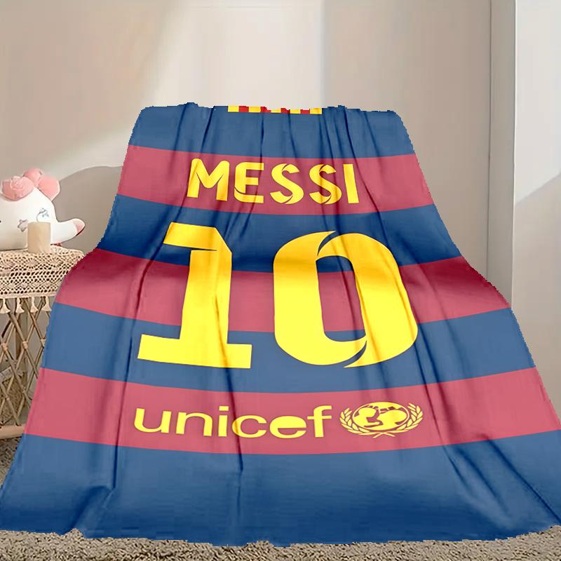 1pc Football Star Messi Blanket, Home Printed Throw Blanket - Soft Blanket Gift for Family, Washable Sofa Bed Blanket