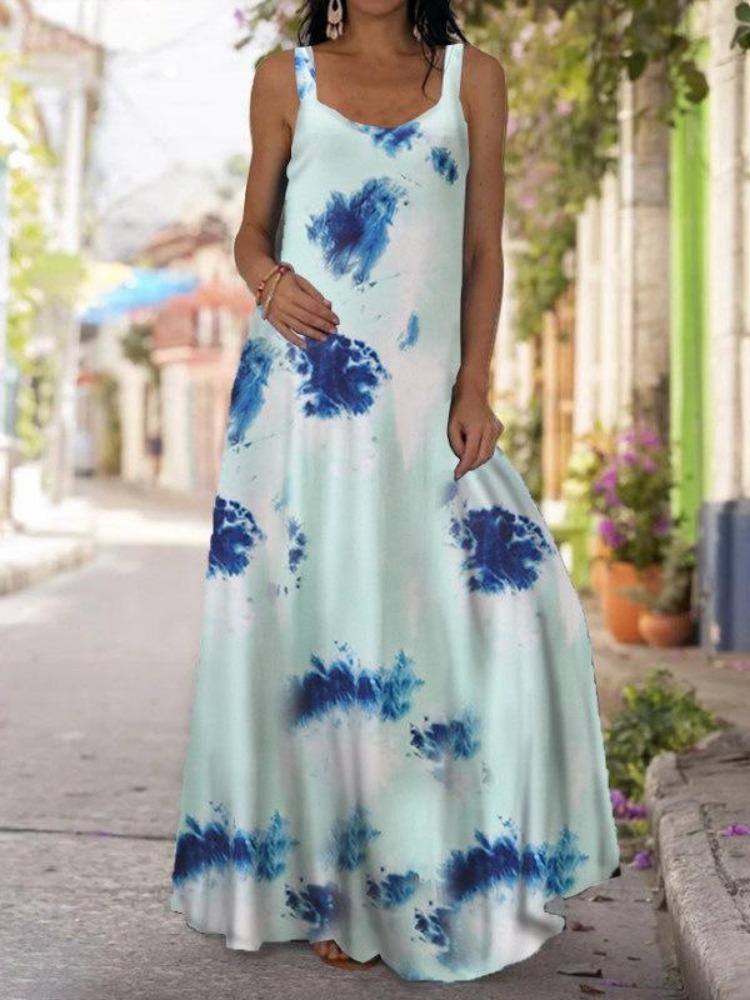 2025 Bohemian Off Shoulder Strapless 3D Tie Dye Dress