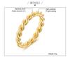3mm Braided Twist Ring for Women Stainless Steel Gold Color Twist Rope Rings Infinity Stacking Band Wedding Jewelry