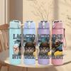 1PC Lactose Intolerant Cat Print 750ml Color Plastic Sports Water Bottle Leakproof Flip Straw Lid Suitable for Sports Office Home Use