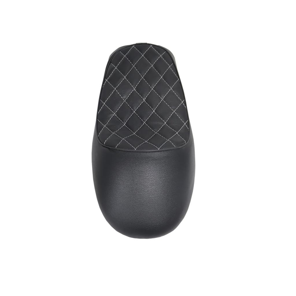 JPMODAO Vintage Motorcycle Seat, PU Leather, Compatible with Various Cafe Racer Models (C-Camel Ridge Diamond White Line)