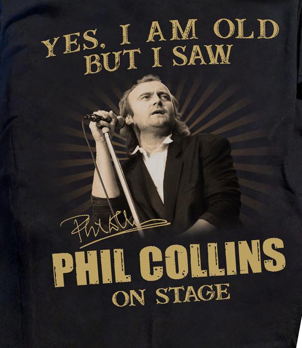 Phil Collins On Stage Signature Genesis Band Black Unisex All Size Unisex T-Shirt XL