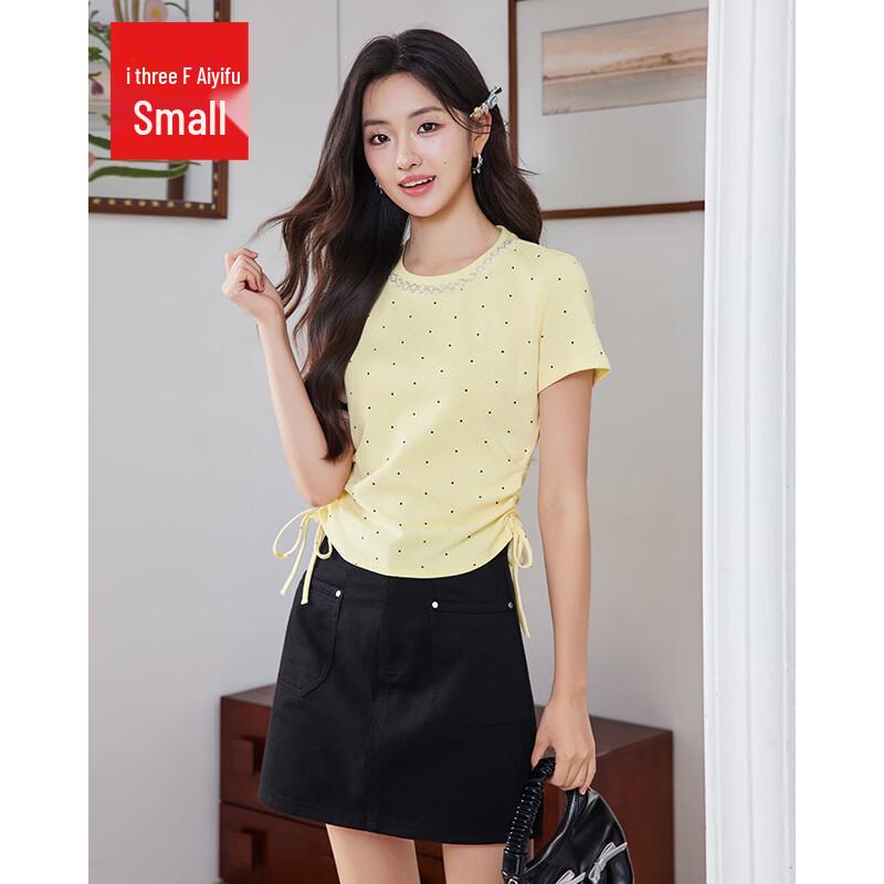 IEF Petite Polka Dot Drawstring T-Shirt M