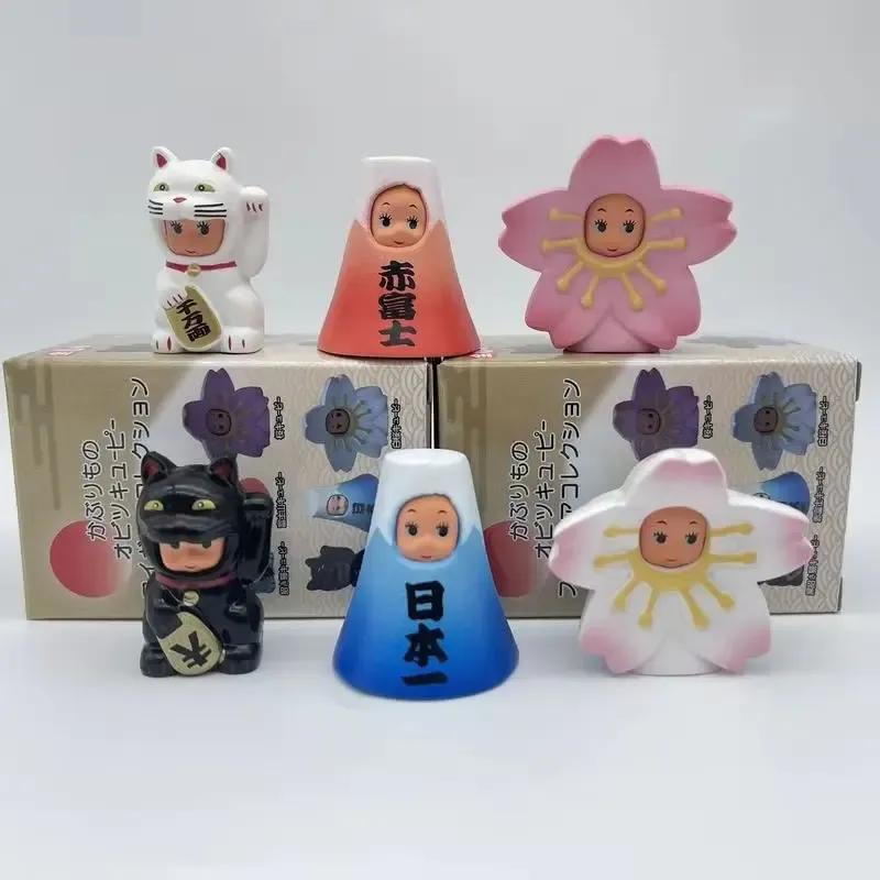 Chibi Spot-Changing Doll Lucky Cat Mount Fuji Cherry Blossom Cute Kawaii Mini Action Figure Desktop Decor Birthday Gifts