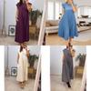 Elegant Fall Maxi Dress With Pleated Design For Womens Office Wear