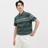 SEPTWOLVES Men's Striped Mercerized Cotton Polo Shirt