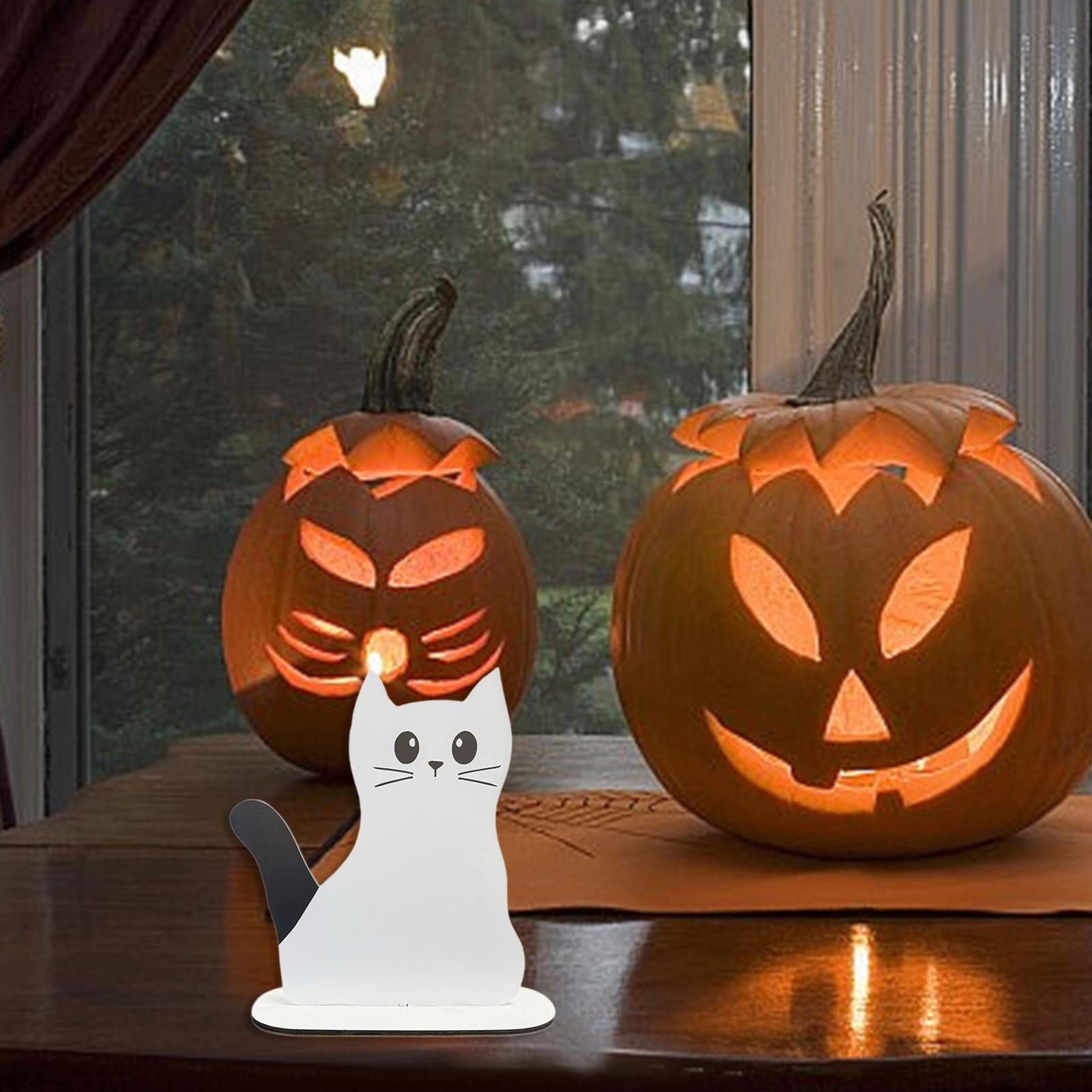 

Хэллоуин украшение настольная статуэтка праздничный атрибут декор фигурка для прикроватного столика Cat Shape