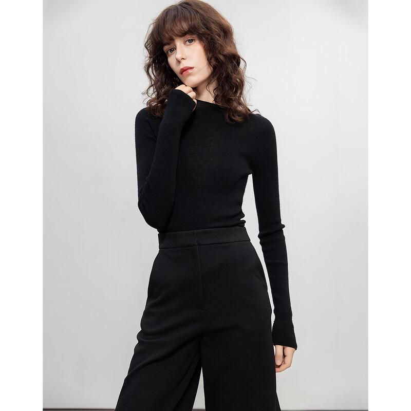 

Женский бесшовный свитер Demana со 100% шерсти мериноса и полувысоким воротником M