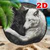 Black White Wolf 2D Metal Sign Dynamic Wall Art Ready To Hang Home Garage Decor
