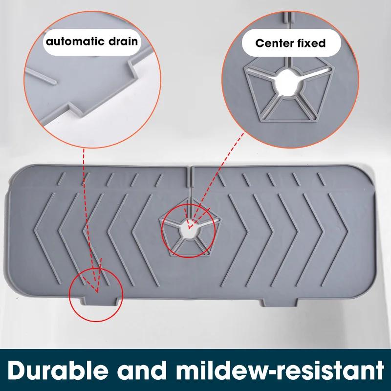Kitchen Silicone Faucet Mat Sink Splash Guard Catcher Faucet Absorbent Mat Countertop Protector for Bathroom Kitchen Gadgets