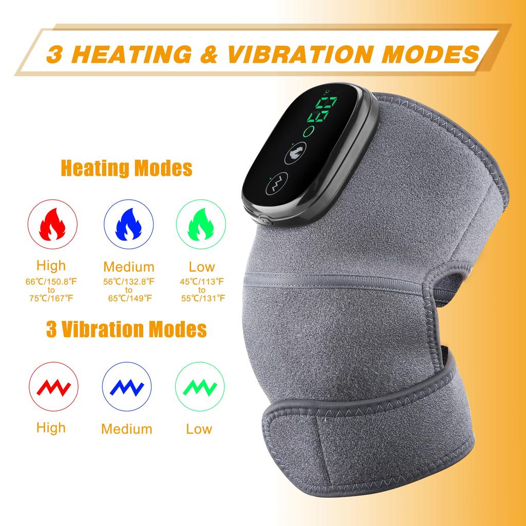 Smart Electric Knee Pad Massagers with Heat Thermal Joint Pain Relief Vibration Shoulder Elbow Knee Heating Pads Health Care
