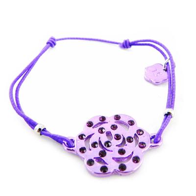 [H3560] - Purple 'Camellia' Designer Bracelet