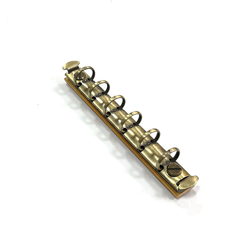A7 Detachable Buckle Loose-leaf Binder Strip with Bamboo Back Panel 6 Holes Metal Ring Binder Clips for Handbook Album Notebook