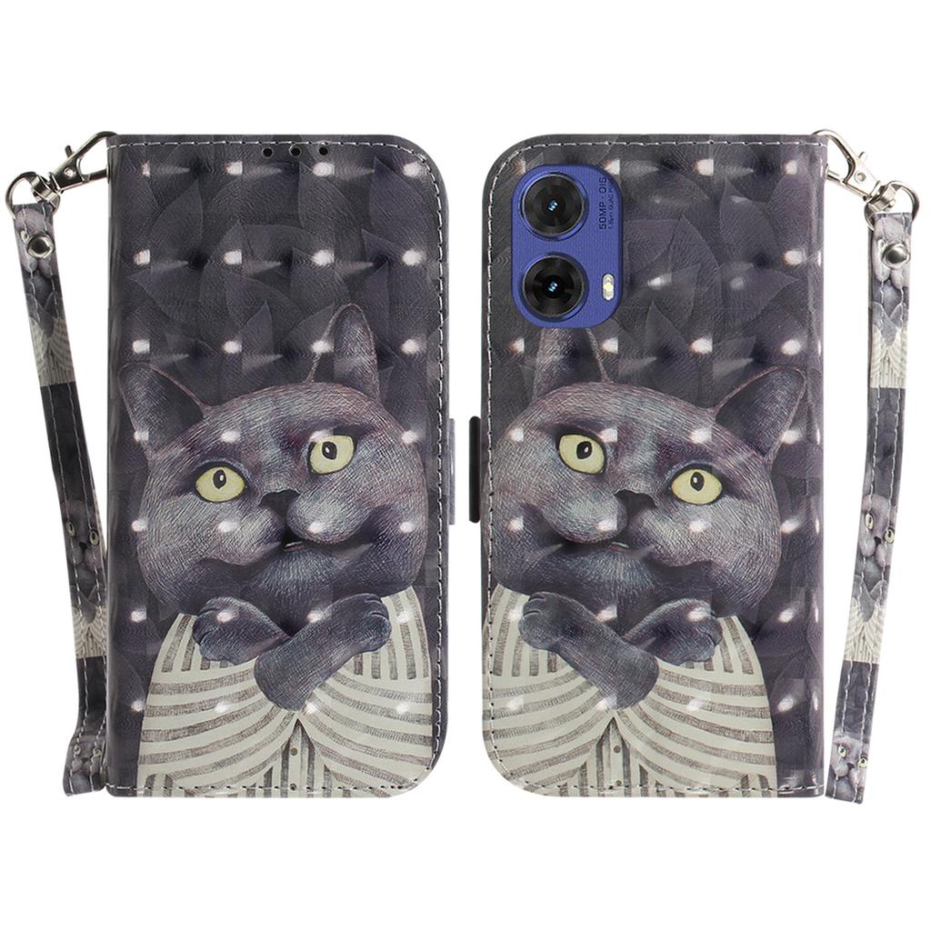 For Motorola Moto G85 5G/S50 Neo 5G Phone Case Wallet Leather Phone Stand Cover with Pattern Printing