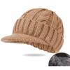 Middle And The Elderly Ear Protector Cold Hat Winter Fleece Thickened Men'S Warm With Brim Knitted Wool Hat Foreign Trade