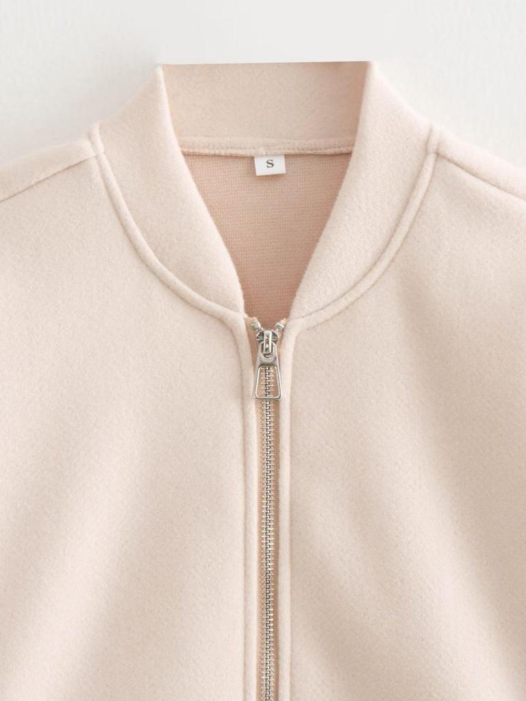 Damska luźna casualowa kurtka w jednolitym kolorze na jesień/zimę 2024 - Styl europejski i amerykański