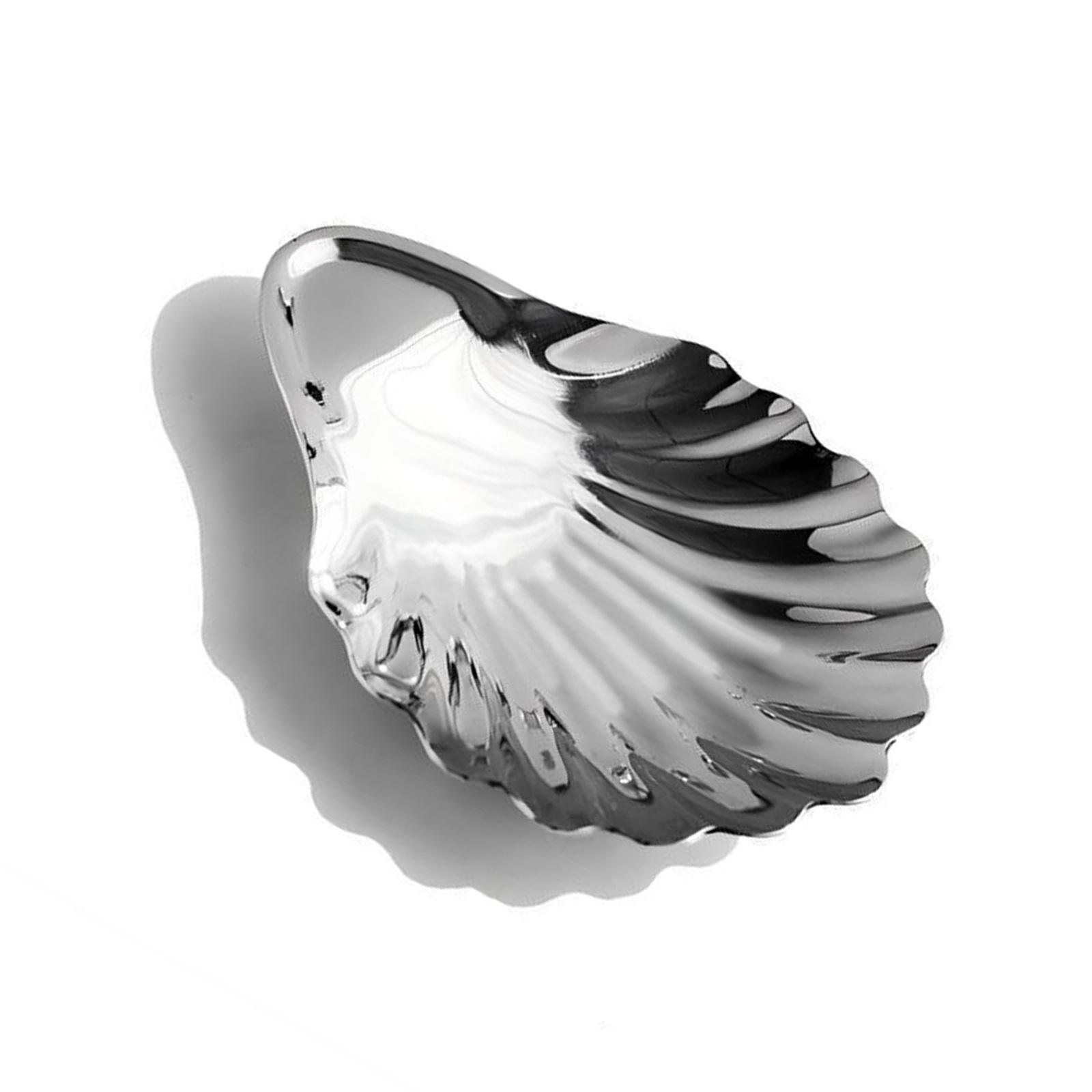 

Поднос для закусок в форме ракушки из нержавеющей стали, тарелка для украшений для элегантной сервировки и компактного хранения, кухонная столовая посуда