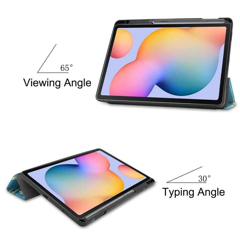 Tablet Case 2020 2022 for Galaxy Tab S6 Lite Case with Pen Holder Tri-Fold Cover for Funda Samsung Galaxy Tab S6 Lite 10.4 S Cover