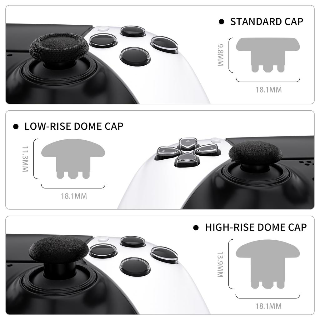 eXtremeRate Replacement Thumbstick Compatible with PS5 Edge Controller Replacement Analog Stick Joystick Cap Compatible with PS5 Edge Controller Body