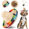 Mini Straw Sombrero Party Hat for Small Pets Puppy Cat with Cotton Rope Adjustment