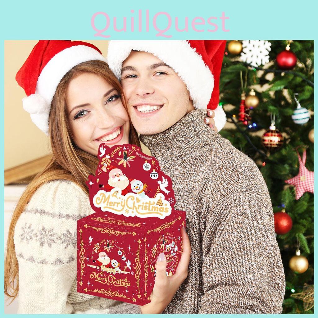 Red Themed Christmas Stripe Box Gift Wrap Holiday Event Decoration Supplies