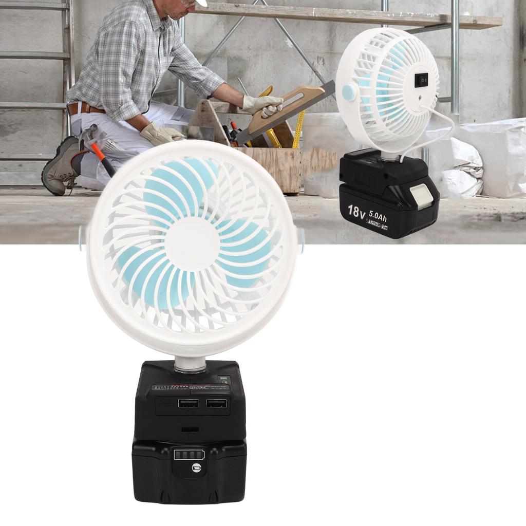 5in Cordless Fan Rechargeable Desk Fan Battery Powered Small Electric Fan with 2 USB Charging Ports