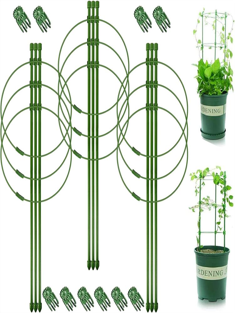 3pcs Flower Stand, Iron Ring, Flower Support, Potted Plant, Fixed Vine, Climbing Vine Stand, Horticultural Packaging, Plastic Fl