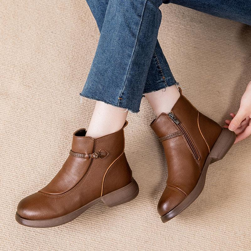 Round Toe Winter Boots Women's Pu Leather Short Boots Warm Female Shoes Woman Winter Waterproof Snow Boot Botas Mujer WSH5240