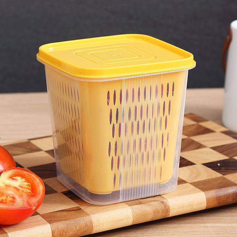 Household Food Storage Container Onion Ginger Garlic Drain Boxes with Lid Fruit Refrigerator Organizer Food-grade Kitchen Box