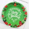 Environmental Christmas Paper Plates Disposable Christmas Paper Cups Christmas Tableware Set  Hotel