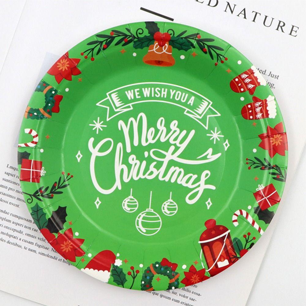 Environmental Christmas Paper Plates Disposable Christmas Paper Cups Christmas Tableware Set  Hotel