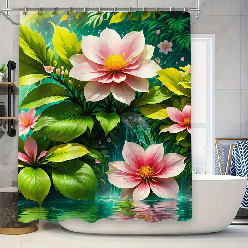 

Luxury Bath Shower Curtain Waterproof Print Decorative Flower Garden Home Decoration Pink 180X240Cm Free Shipping + $5.99 Return W60H190(CM)-1 Pcs