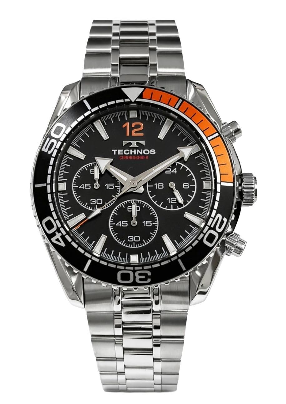 TECHNOS Chronograph 10 ATM Water T9C48SH [TECHNOS] Watch, Resistant, чёрный