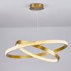 Ceiling Lamp Hanging Chandelier Led + Remote Control 43W 80/60Cm 2 Rings Gold
