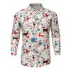 Men Casual Snowflakes Christmas Deer Printed Christmas Shirt Top Blouse