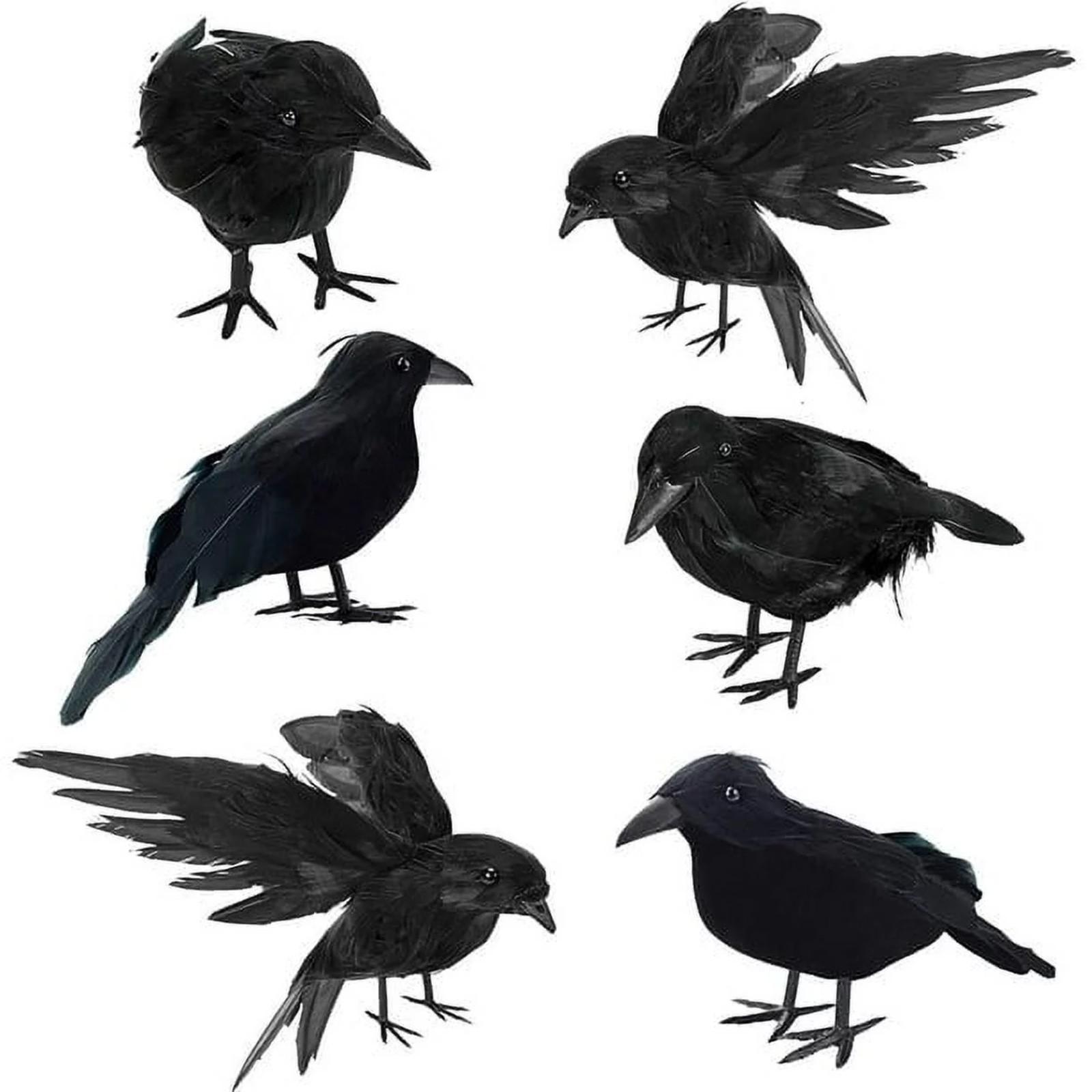 

6PCS/Set Black Crow Ornament, Plastic Desktop Decoration For Gifts Party Decor One Size чёрный