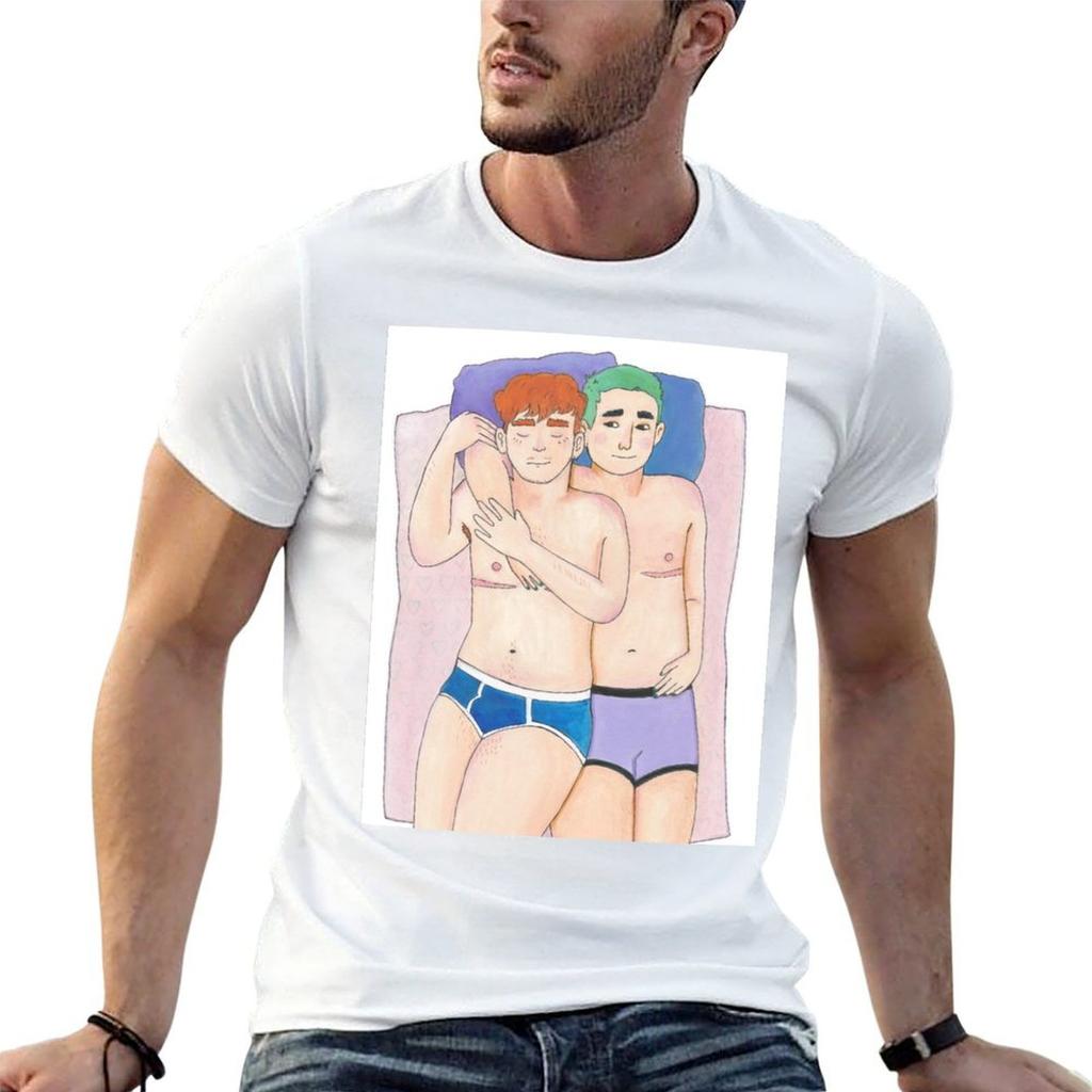 cuddling boys T-Shirt Plus Size Short Sleeve T-Shirt