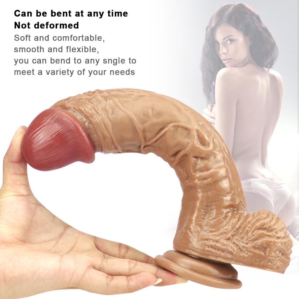 Brauner G-Punkt-Dildo für Frauen, weiches Material, starke Vagina, Masturbationstasse, realistischer Dildo, Sexspielzeug für Frauen, Spielzeug für Erwachsene