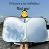 Foldable Titanium Silver Double Circle Car Sunshade - Front Windshield Heat Insulation & UV Protection