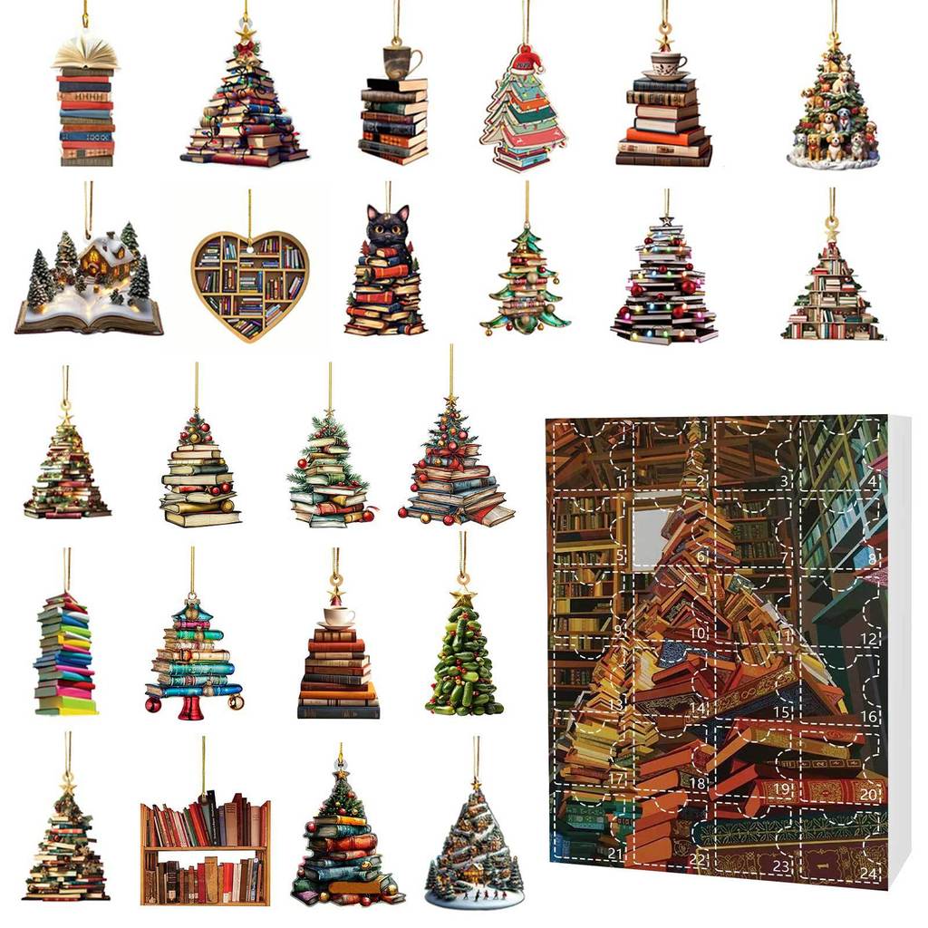 Christmas Countdown Advent Calendar Acrylic Booklet Christmas Tree Decorations For Holiday Gifting
