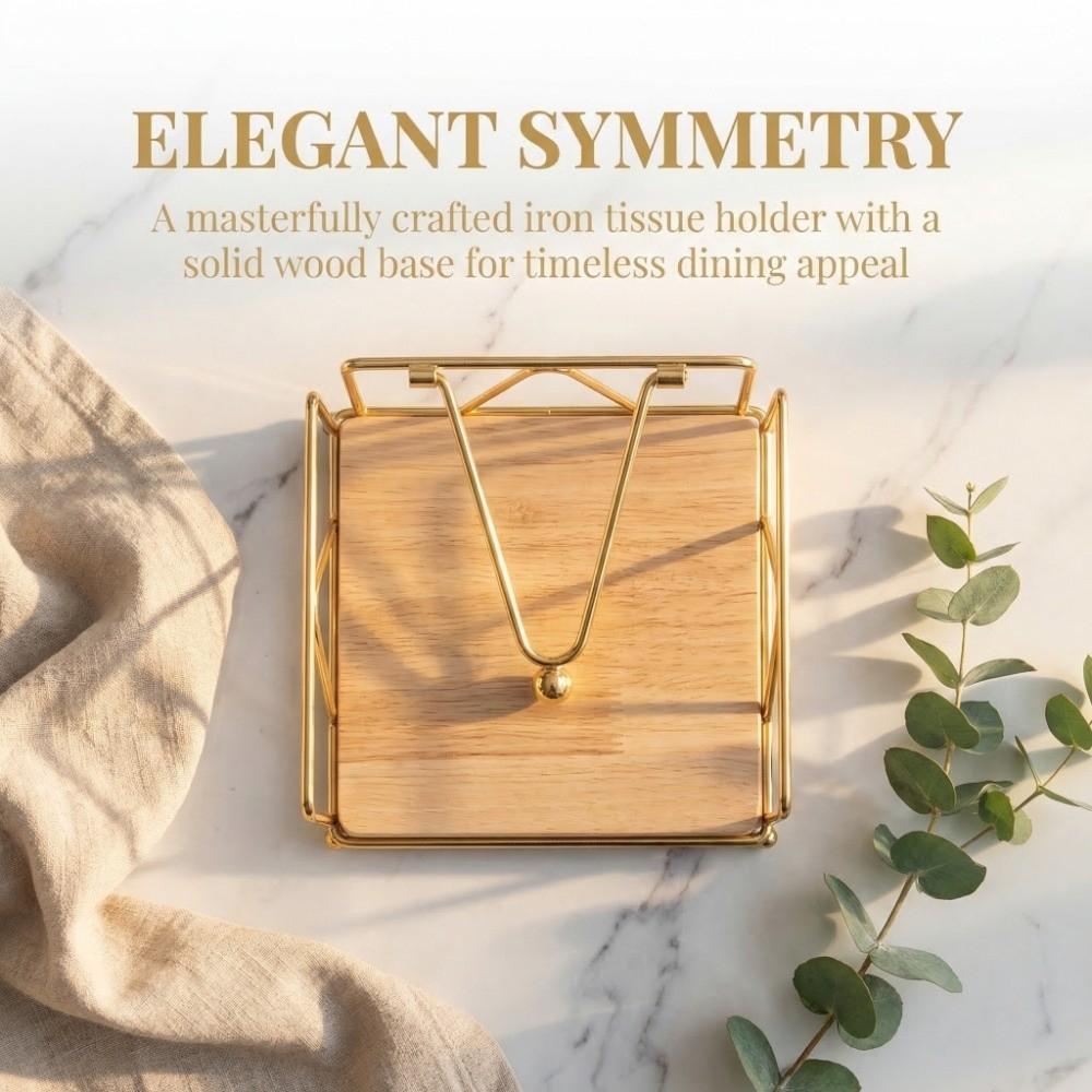 Practical Iron Tissue Box Tabletop Sturdy Napkin Holder Decorative Square Table Storage Restaurant Table
