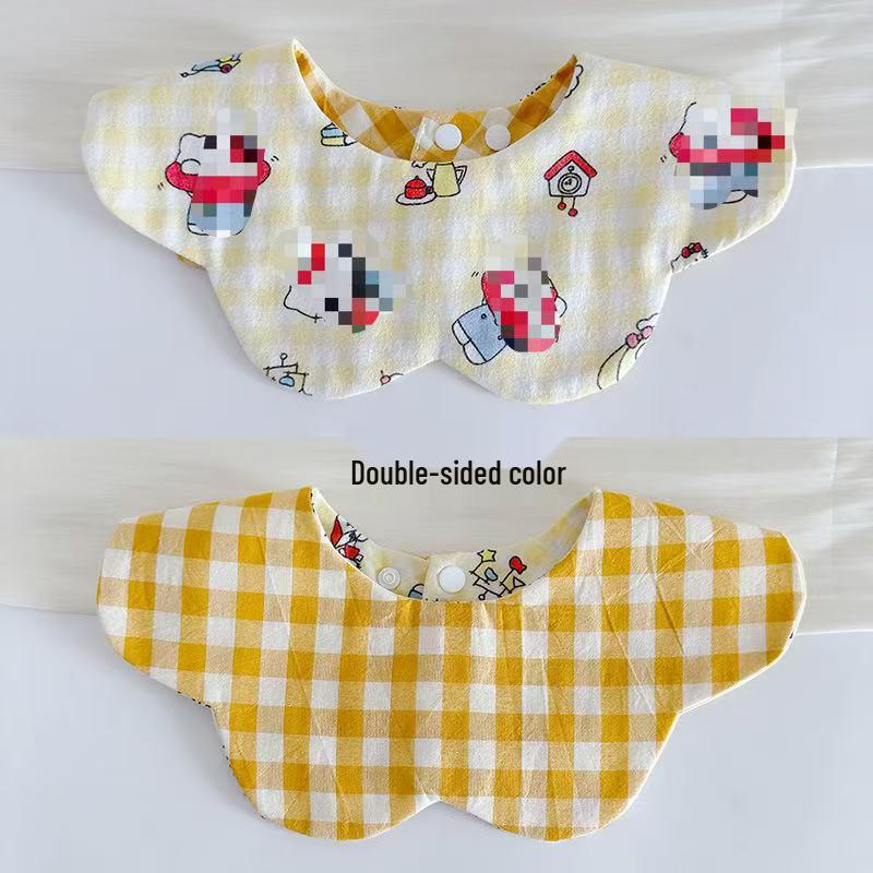 Korean Style Double-Sided Gauze Baby Drool Bib - Newborn Petal Design, Breathable